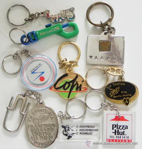 Collection of Keychains: LOTE DE LLAVEROS PUBLICIDAD - HIPERCOR PIZZA HUT CARPINTER&Iacute;A COFRI LA TAURINA LLAVERO PUBLICITARIOS