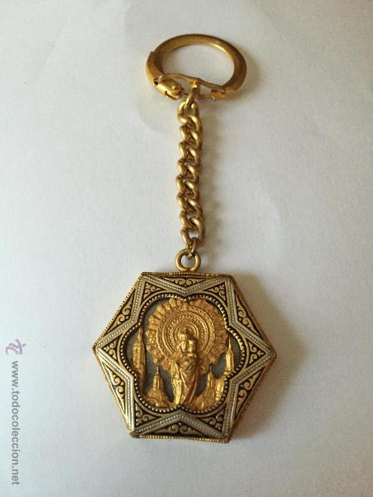 Coleccionismo de llaveros: Impresionante llavero de exquisito trabajo de la virgen del pilar
