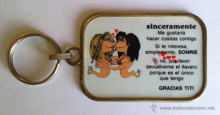 Collection of Keychains: LLAVERO SINCERAMENTE...SONRIE. VINTAGE A&Ntilde;OS 80.