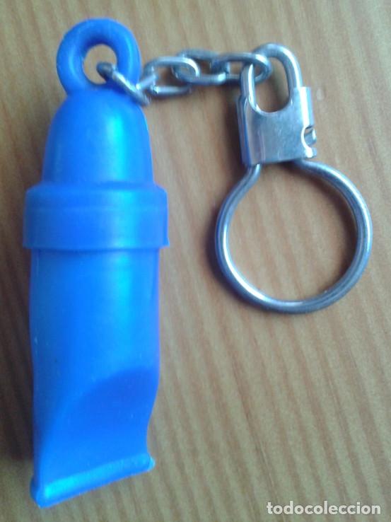 Colecionismo de porta-chaves: LLAVERO SILBATO COLOR AZUL. PLASTICO.