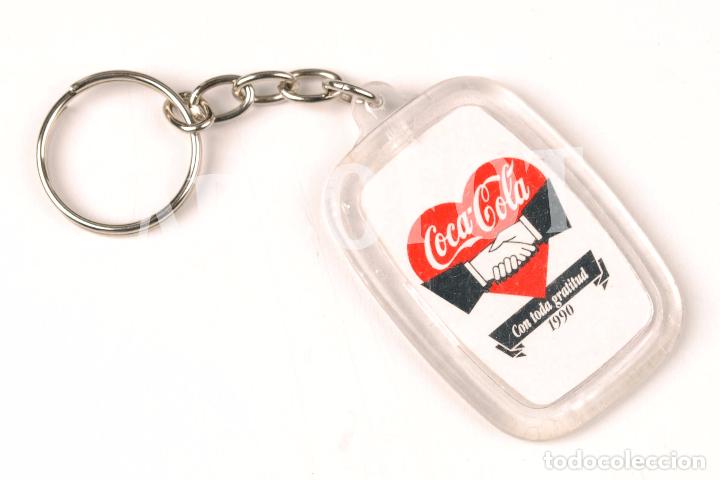 Coleccionismo de llaveros: Antiguo llavero Coca Cola - 1990 - Con toda gratitud