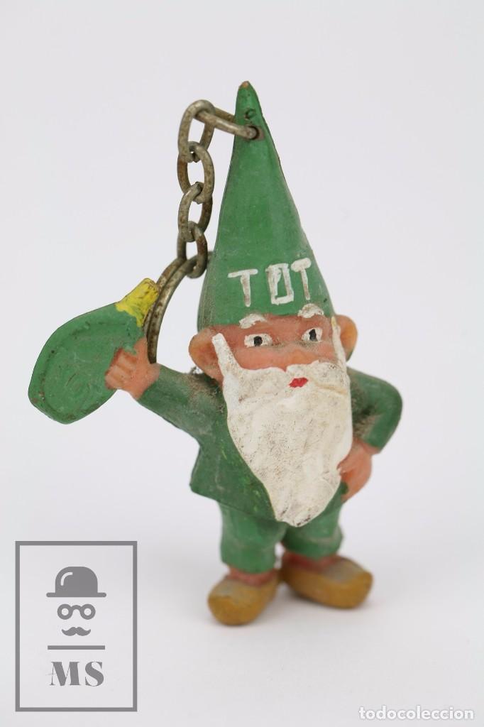 Colecionismo de porta-chaves: Llavero con Figurita de Pl&aacute;stico - Publicidad Detergente TOT - Gnomo Verde - A&ntilde;os 70-80