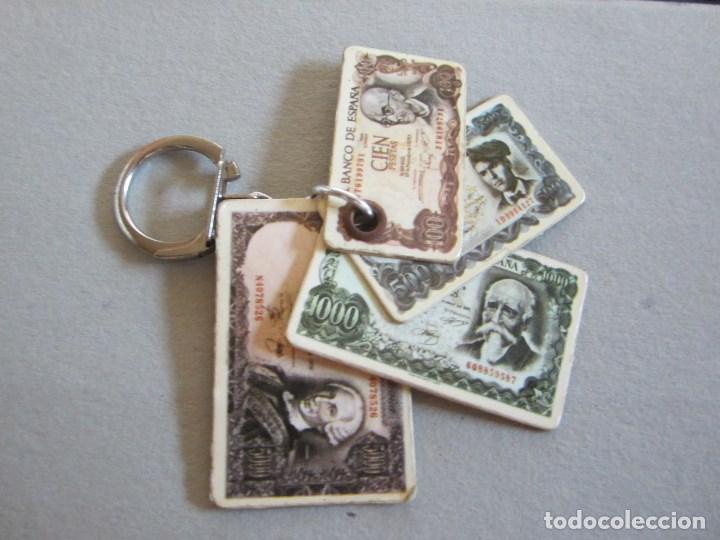 Collection of Keychains: ANTIGUO LLAVERO DE BILLETES DE PESETA