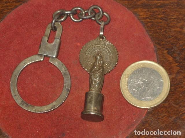 Coleccionismo de llaveros: LLAVERO DE PLATA MACIZO DE LA VIRGEN DEL PILAR. - Foto 3