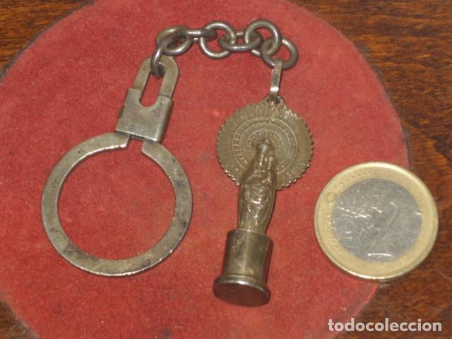 Coleccionismo de llaveros: LLAVERO DE PLATA MACIZO DE LA VIRGEN DEL PILAR. - Foto 4
