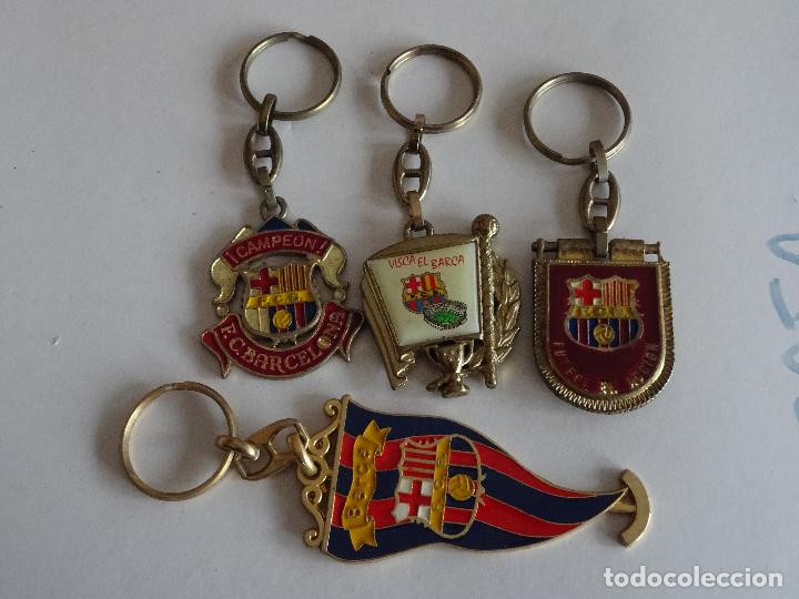 Coleccionismo de llaveros: LOTE DE 4 ANTIGUOS LLAVEROS BAR&Ccedil;A BARCELONA CULES