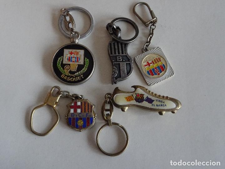 Coleccionismo de llaveros: LOTE DE 5 ANTIGUOS LLAVEROS BAR&Ccedil;A BARCELONA CULES