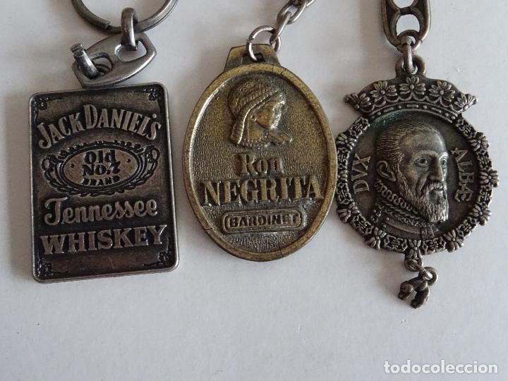 Coleccionismo de llaveros: ANTIGUOS LLAVEROS BRANDY GRAN DUQUE DE ALBA RON NEGRITA Y WHISKEY JACK DANIELS