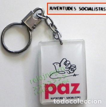 Coleccionismo de llaveros: LLAVERO - PAZ - DE LAS JUVENTUDES SOCIALISTAS - PSOE - A&Ntilde;OS 80 ESPA&Ntilde;A - SOCIALISMO PALOMA - POL&Iacute;TICA