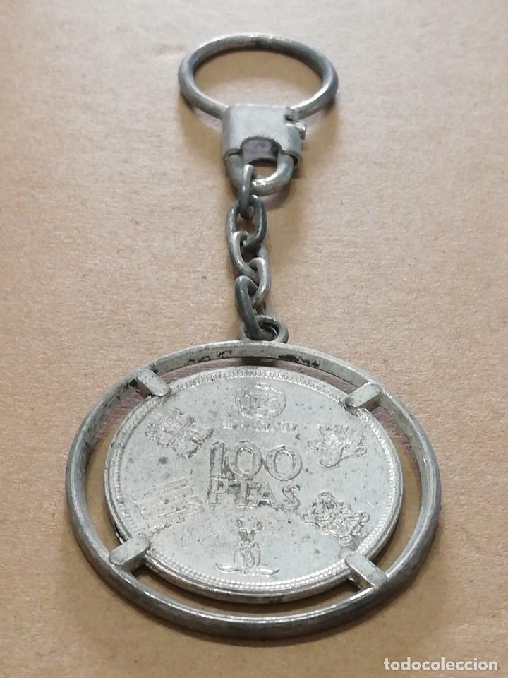 Collezionismo di Portachiavi: LLAVERO MET&Aacute;LICO MONEDA ESPA&Ntilde;OLA 100 PESETAS A&Ntilde;O 1980 (MUNDIAL F&Uacute;TBOL ESPA&Ntilde;A '82)