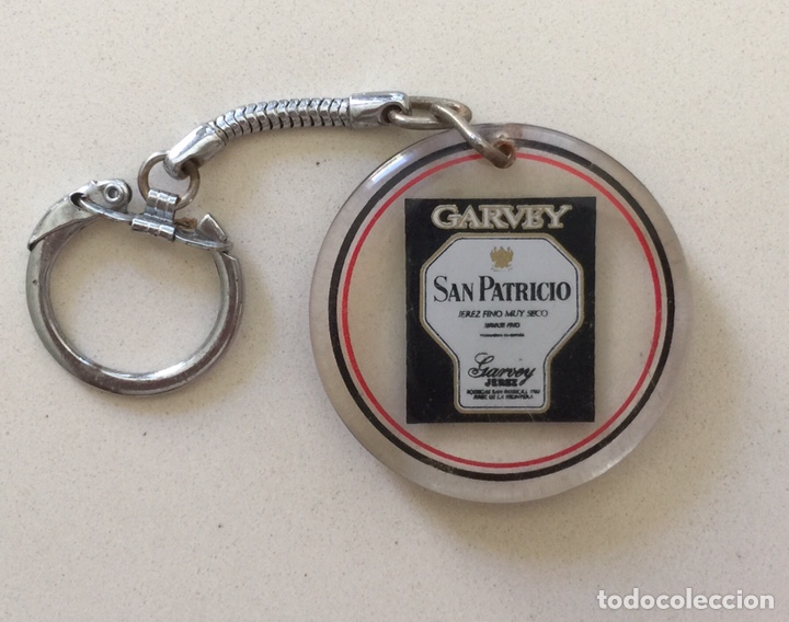 Collectionnisme de portes-cl&eacute;s: Antiguo Llavero Etiqueta Vino San Patricio - Jerez Fino muy Seco - Bodegas Garvey