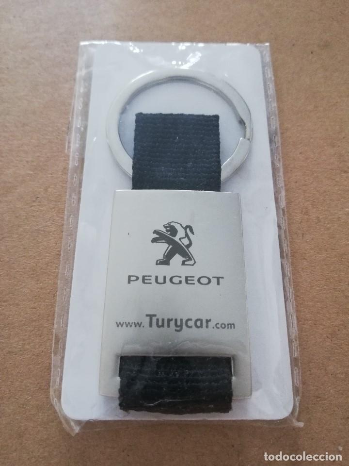 Coleccionismo de llaveros: LLAVERO EN METAL Y TELA: PEUGEOT - turycar &middot; PESO: 27 GRAMOS -