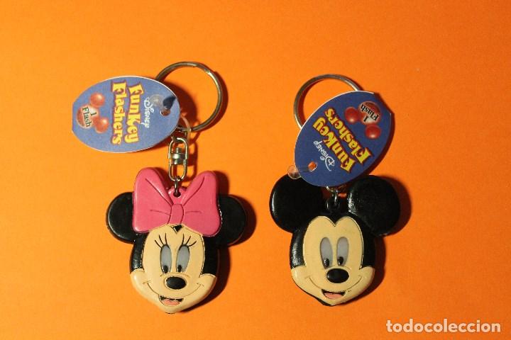 Collectionnisme de portes-cl&eacute;s: LLAVEROS CABEZAS DE MICKEY Y MINNIE MOUSE. SE ILUMINAN LOS OJOS. NUEVOS. DISNEY. FUNKEY FLASHERS.