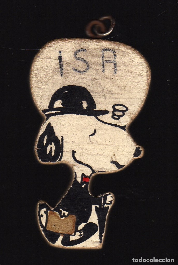 Coleccionismo de llaveros: PARTE DE LLAVERO VINTAGE EN MADERA: SNOOPY - peso: 13 gramos -