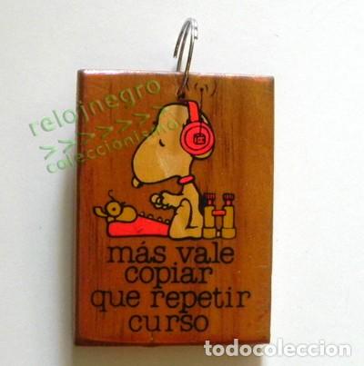 Coleccionismo de llaveros: LLAVERO DE SNOOPY - MADERA - M&Aacute;S VALE COPIAR ... - HUMOR - PERSONAJE DE C&Oacute;MIC - PERRO - SNUPY SNOPY