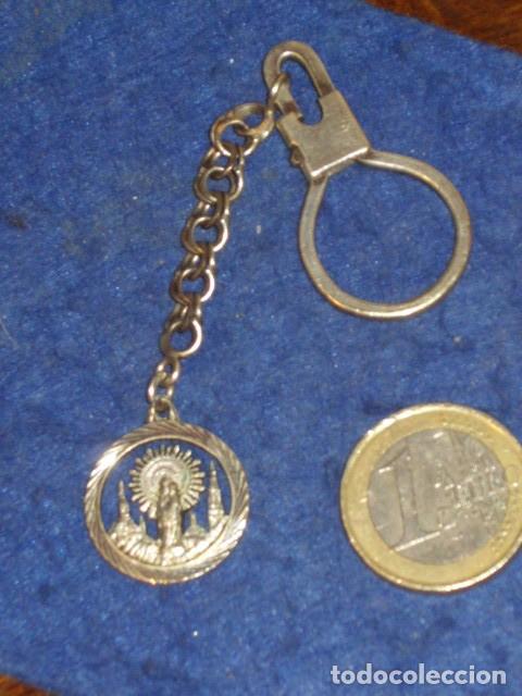 Coleccionismo de llaveros: LLAVERO DE LA VIRGEN DEL PILAR DE PLATA. - Foto 2