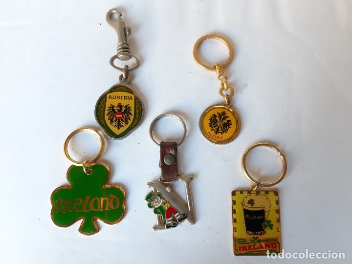 Coleccionismo de llaveros: 5 LLAVEROS IRLANDA (A&Ntilde;O 2000) Y AUSTRIA (1991)