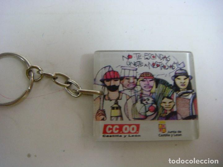Coleccionismo de llaveros: LLAVERO NO TE ESCONDAS UNETE A NOSOTROS CC.OO CASTILLA Y LEON DE METALCRILATO