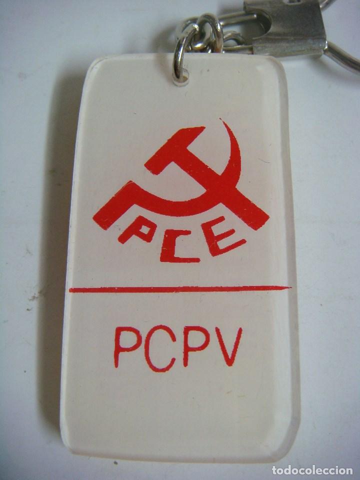 Coleccionismo de llaveros: LLAVERO P.C.E. PCPV DE METALCRILATO