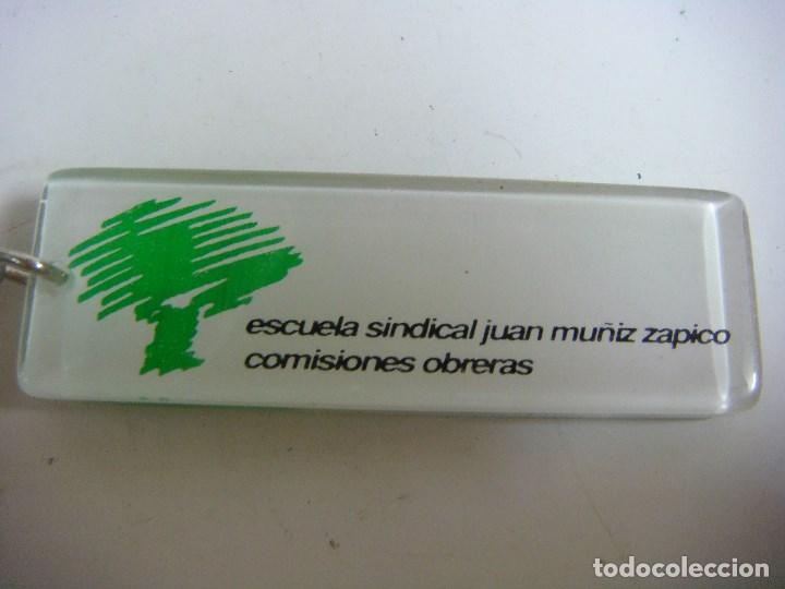 Coleccionismo de llaveros: LLAVERO DE ESCUELA SINDICAL JUAN MU&Ntilde;IZ ZAPICO COMISIONES OBRERAS DE METALCRILATO