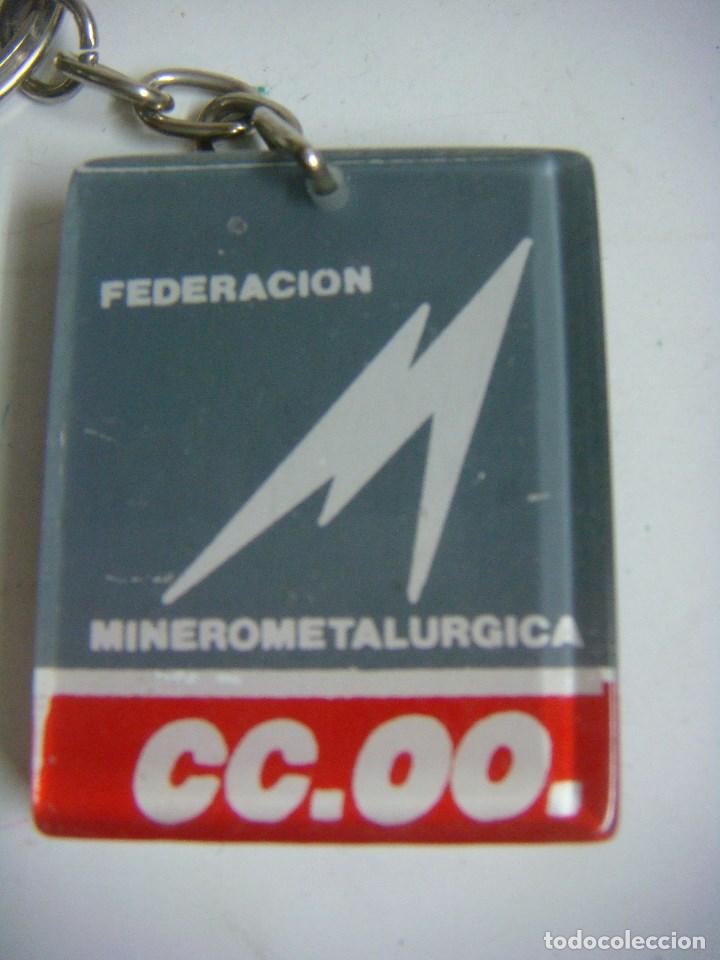 Coleccionismo de llaveros: LLAVERO DE CC.OO FEDERACION MINEROMETALURGICA DE METALCRILATO