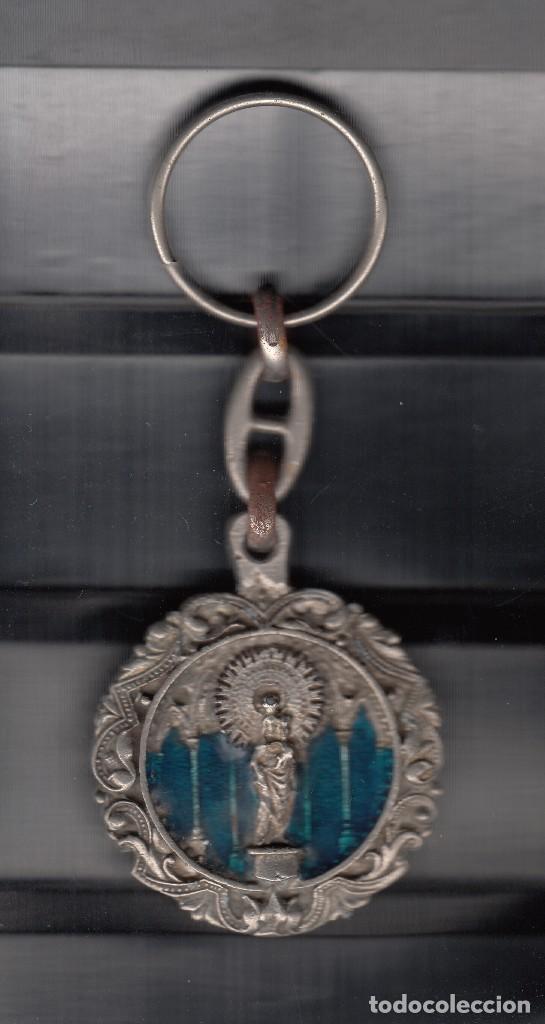 Coleccionismo de llaveros: VIRGEN DEL PILAR. AL DORSO PUBLICIDAD DE AUTOM&Oacute;VILES LAHOZ