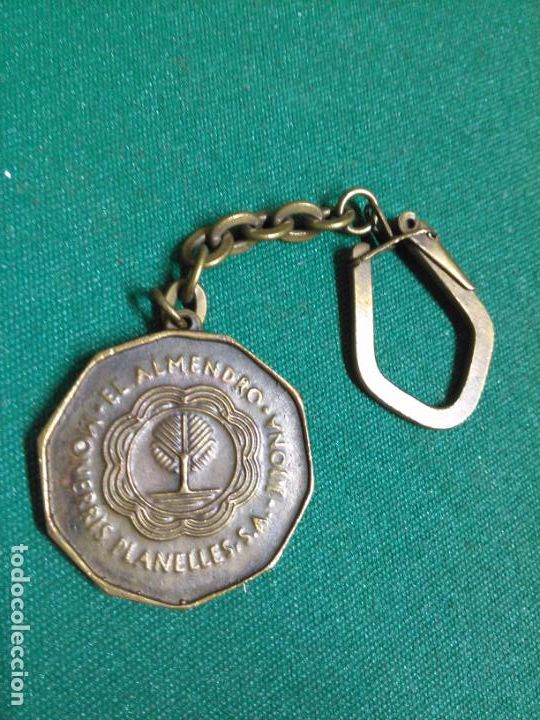 Collectionnisme de portes-cl&eacute;s: JIJONA - EL ALMENDRO - MONERRIS PLANELLES - EMPRESA EJEMPLAR 1971 - DIAMETRO: 32 MM.