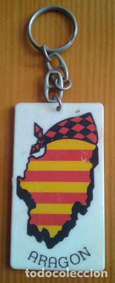 ANTIGUO LLAVERO ARAGON. MAPA. CACHIRULO. PLASTICO.