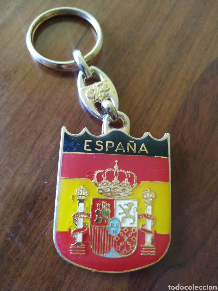 Colecionismo de porta-chaves: Llavero doble cara Escudo Espa&ntilde;a y Castilla La Mancha