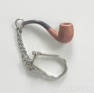 Collectionnisme de portes-cl&eacute;s: ANTIGUO LLAVERO CON FORMA DE PIPA PARA FUMAR - DE PL&Aacute;STICO - MINIATURA - PIPITA