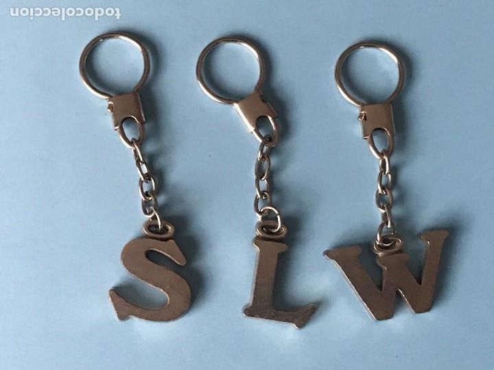 Collection of Keychains: LOTE 3 LLAVEROS LETRAS METALICAS S L W LLAVERO