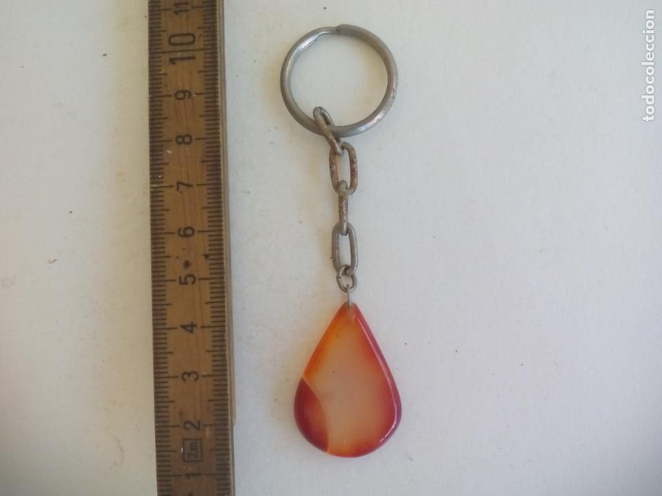 Coleccionismo de llaveros: LLAVERO, CON PIEDRA, AMBAR, MINERAL O SIMILAR EN FORMA DE L&Aacute;GRIMA
