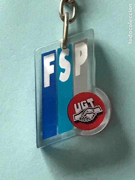 Sammlung von Schl&uuml;sselanh&auml;ngern: FSP UGT UNION GENERAL TRABAJADORES SINDICATO - LLAVERO ANTIGUO - POLITICA POLITICO