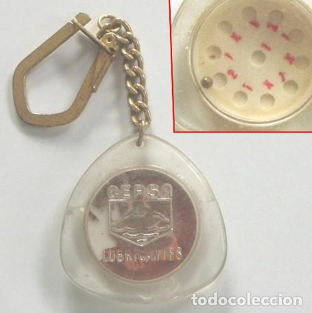 Coleccionismo de llaveros: LLAVERO DE CEPSA - ANTIGUO - PUBLICIDAD DE LUBRICANTES - UTENSILIO PARA HACER UNA QUINIELA DE F&Uacute;TBOL