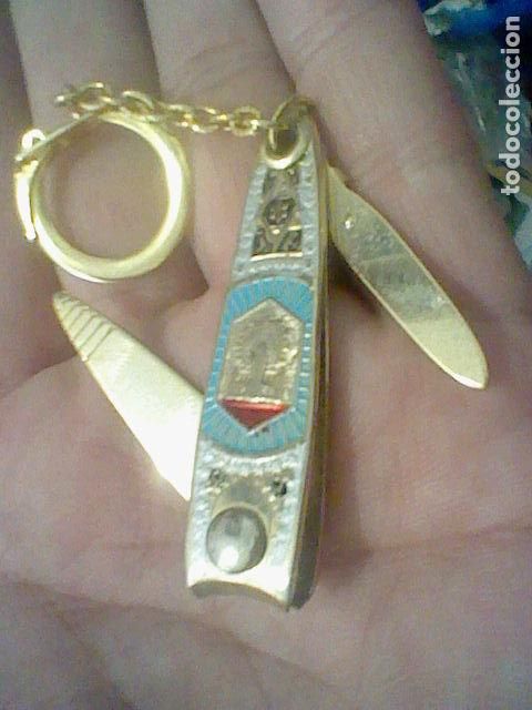 Coleccionismo de llaveros: PILAR VIRGEN DAMASQUINADO LLAVERO METAL DORADO 60&acute;S