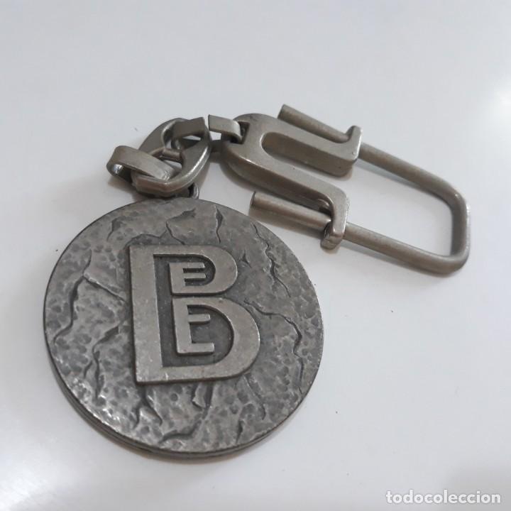 Sammlung von Schl&uuml;sselanh&auml;ngern: LLAVERO BANCO EXTERIOR DE ESPA&Ntilde;A METAL RELIEVE A&Ntilde;OS 80
