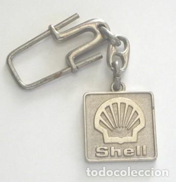 Coleccionismo de llaveros: LLAVERO - LOGOTIPO SHELL - DE METAL - PLATEADO - PETR&Oacute;LEO GASOLINA - CONCHA - LOGO PUBLICIDAD