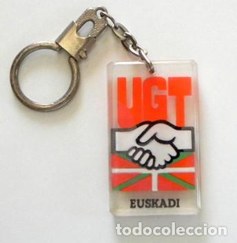 Collezionismo di Portachiavi: LLAVERO LA UGT EUSKADI - UNI&Oacute;N GENERAL DE TRABAJADORES - SINDICATO ESPA&Ntilde;A PA&Iacute;S VASCO - LOGOTIPO LOGO