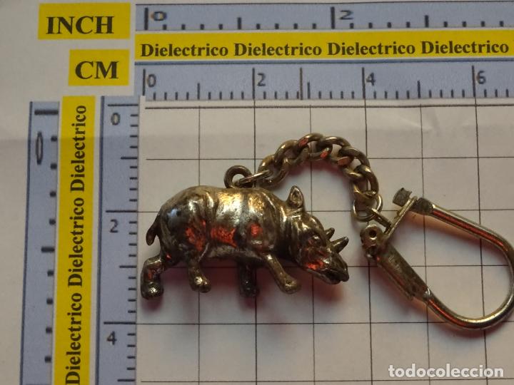 Collection of Keychains: LLAVERO DE MINIATURAS FIGURITAS. FIGURA ANIMALES. RINOCERONTE