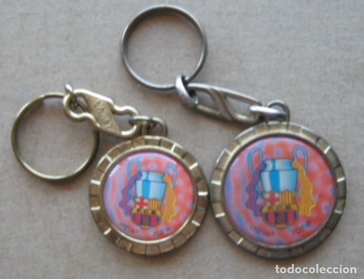 Collezionismo di Portachiavi: LOTE 2 LLAVERO FC BARCELONA + CHAMPIONS LEAGUE A&Ntilde;OS' 90 FUTBOL METAL KEYRING PORTE-CLES KEY CHAIN