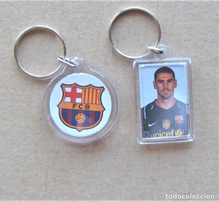 Collection of Keychains: LOTE 2 LLAVERO FC BARCELONA VICTOR VALDES PORTERO FUTBOL METAL KEYRING PORTE-CLES KEY CHAIN