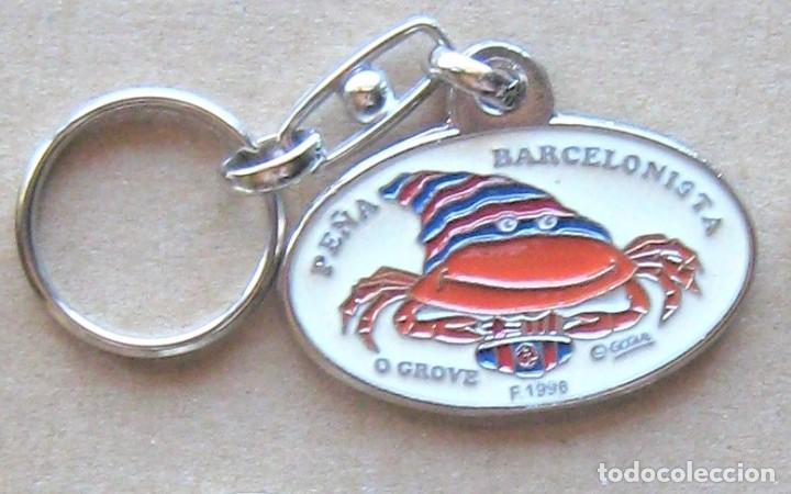 Sammlung von Schl&uuml;sselanh&auml;ngern: LLAVERO FC BARCELONA PENYA BARCELONISTA O GROVE PONTEVEDRA 1996 FUTBOL METAL KEYRING R229-R
