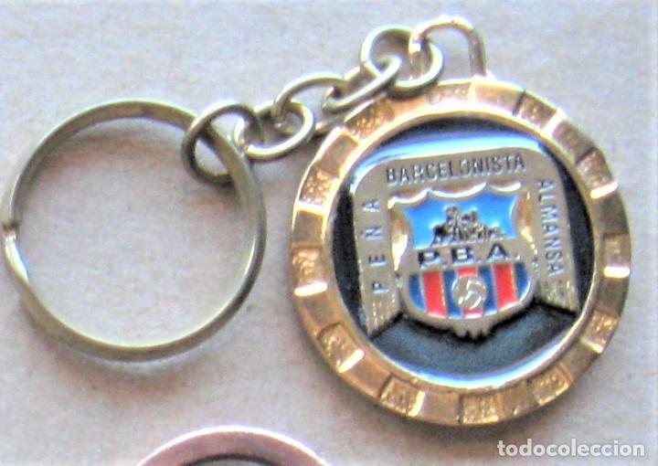 Sammlung von Schl&uuml;sselanh&auml;ngern: LLAVERO FC BARCELONA PENYA BARCELONISTA ALMANSA ALBACETE FUTBOL METAL KEYRING KEY CHAIN R235-R