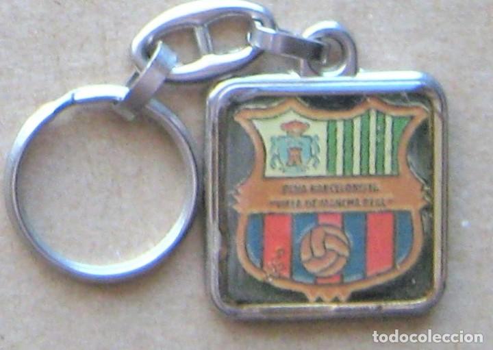 Coleccionismo de llaveros: LLAVERO FC BARCELONA PENYA BARCELONISTA VILLA DE MANCHA REAL FUTBOL METAL KEYRING KEY CHAIN R300