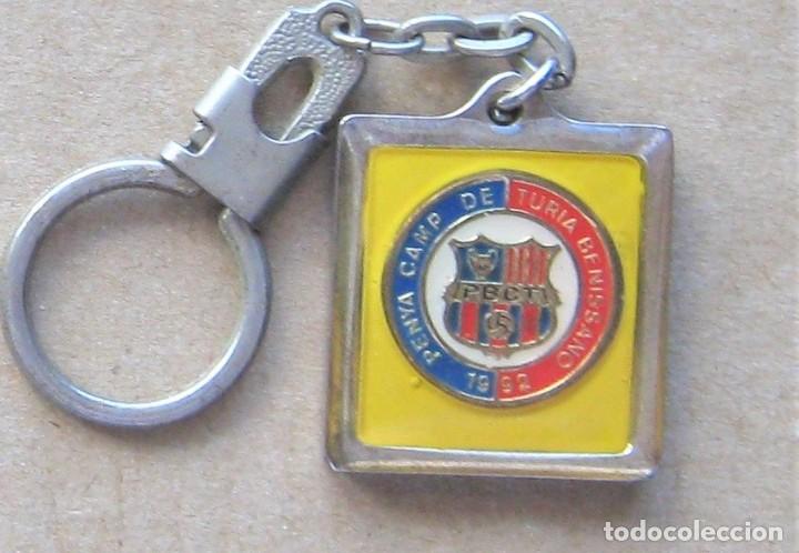 Collectionnisme de portes-cl&eacute;s: LLAVERO FC BARCELONA PENYA BARCELONISTA CAMP DE TURIA BENISSANO VALENCIA METAL KEYRING KEY R320