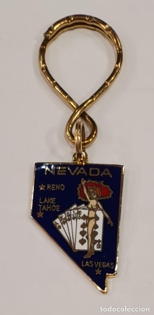 Collectionnisme de portes-cl&eacute;s: Llavero esmaltado de Nevada (U. S. A.) - (Reno - lake Tahoe Las Vegas)