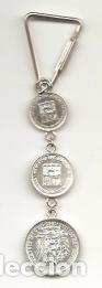 Coleccionismo de llaveros: LLAVERO DE PLATA CON 3 MONEDAS VENEZOLANAS - Foto 2