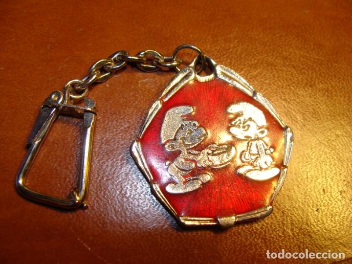 Coleccionismo de llaveros: ANTIGUO LLAVERO DE COLECCION PITUFOS BAR LOS RUISE&Ntilde;ORES CALLE PORVENIR ZARAGOZA A&Ntilde;OS 80