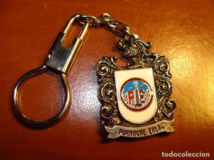 Collection of Keychains: ANTIGUO LLAVERO DE COLECCION PORROCHE ERLAC FUENTES DE EBRO