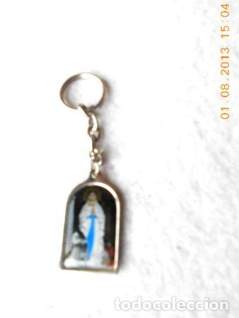 Coleccionismo de llaveros: llavero religioso frente virgen de lourdes reverso jesus